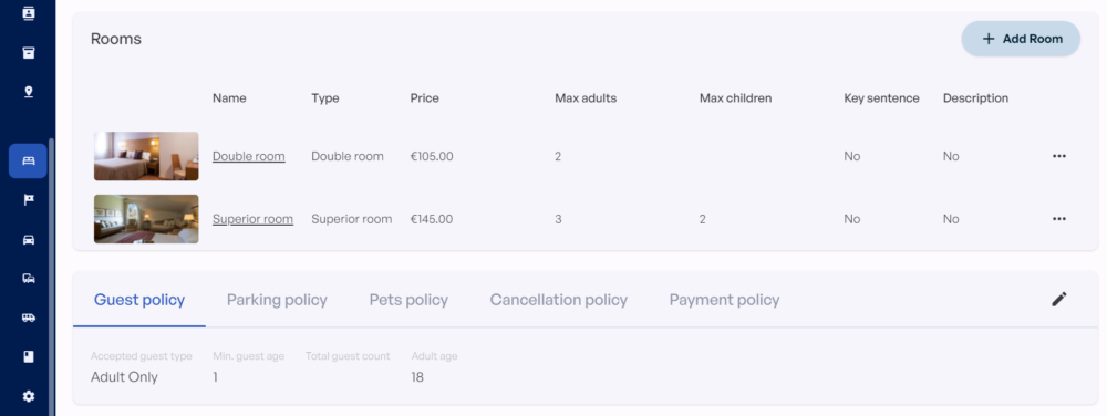 Accomodation selection - travel agent itinerary builder