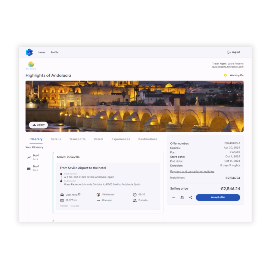 traveler portal itinerary