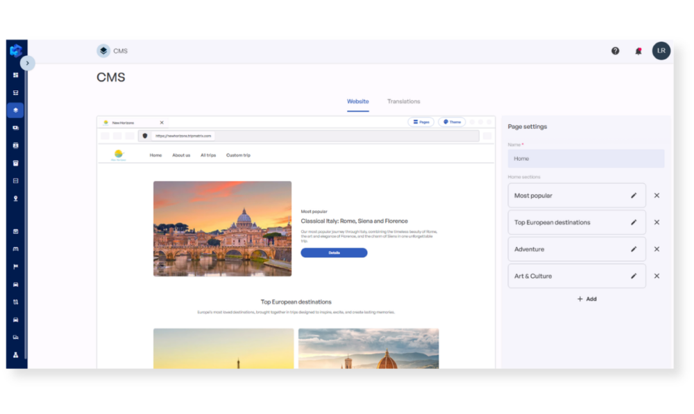 cms for travel companies webiste