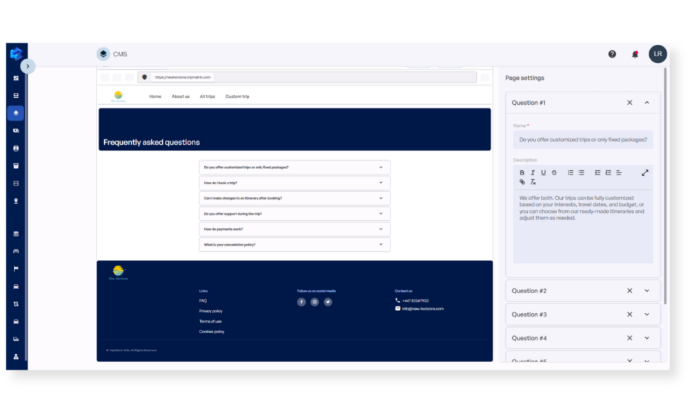 cms for travel companies webiste