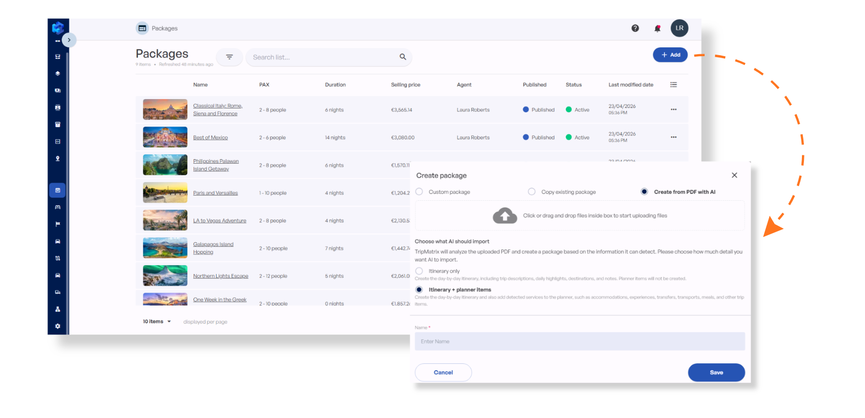ai document processing itineraries